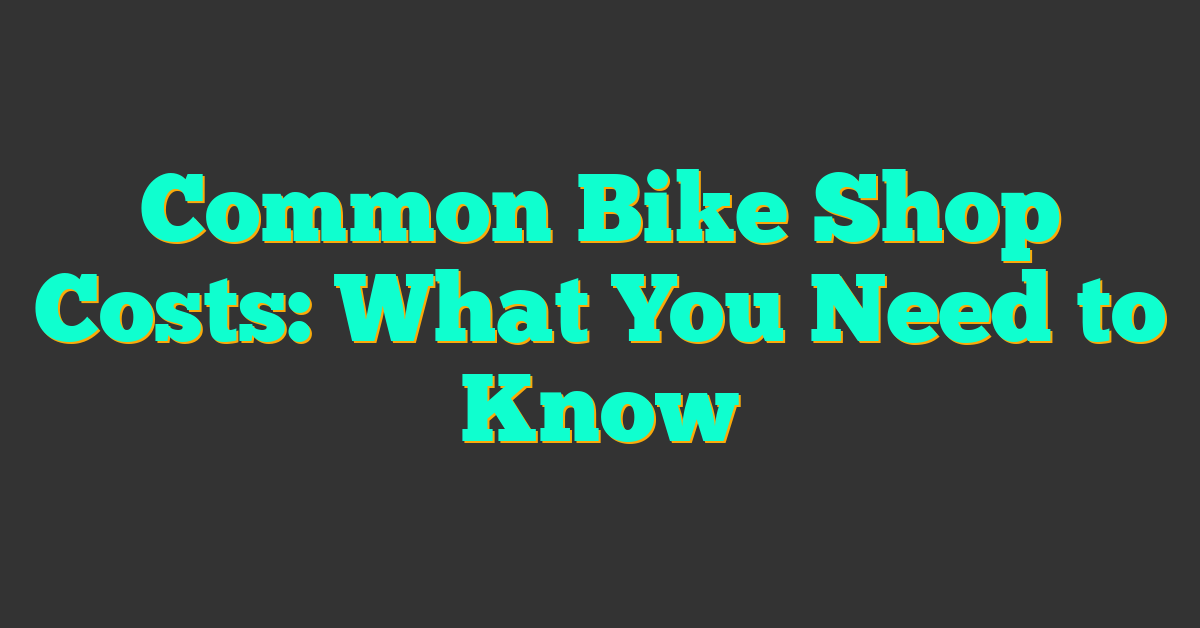 Common Bike Shop Costs: What You Need to Know