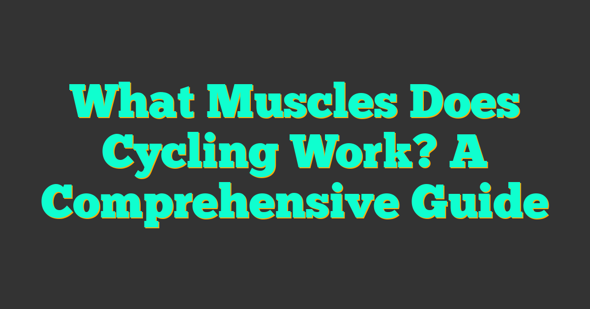 What Muscles Does Cycling Work? A Comprehensive Guide